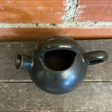 Vintage 1970s Black Ceramic Jug Pitcher Cruche Chevrette