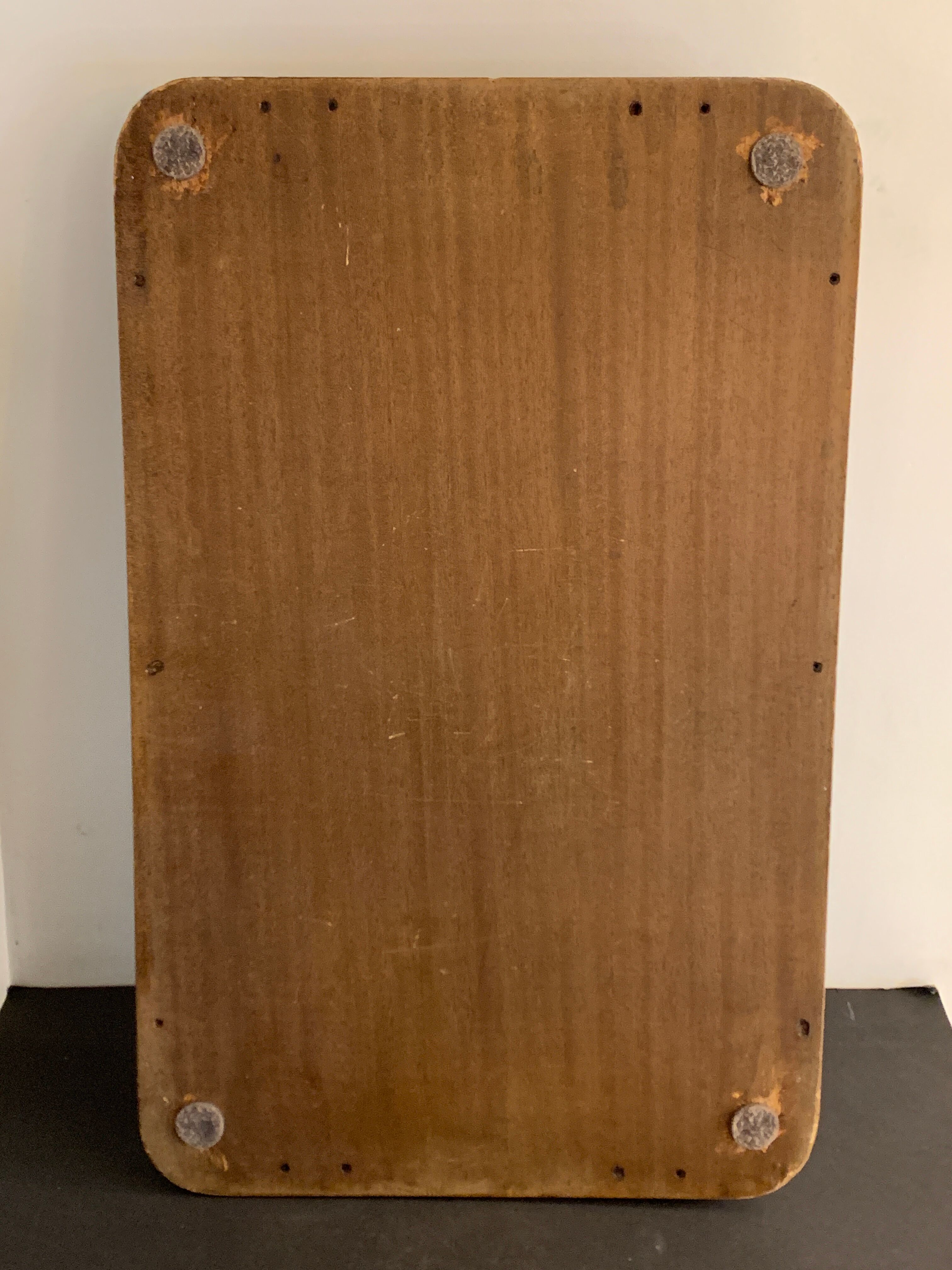 Plateau de service ancien en bois et laiton 61 x 38 cm