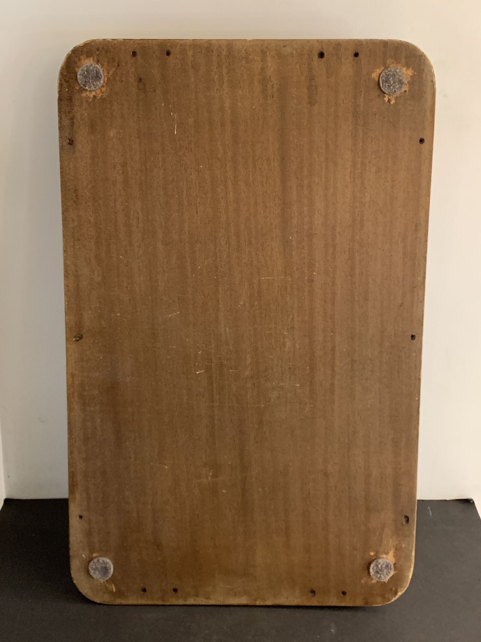 Plateau de service ancien en bois et laiton 61 x 38 cm