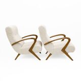 Attribute to Paolo Buffa Mid-century Modern Italian Bouclè Armchairs, Pair