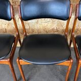4 chaises en teck des années 70, chaise Erik Buch o.d. møbler Danemark