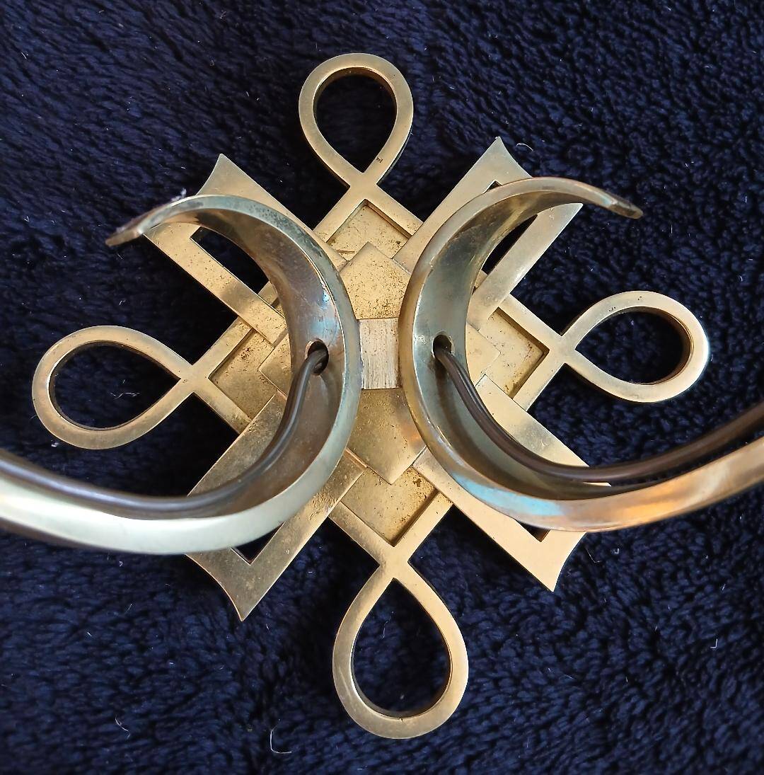 bronze and glass wall light Jules Leleu Art Deco