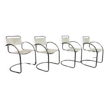 Tubular steel dining chairs