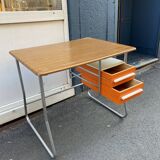 Vintage desk formica metal and wood 70's