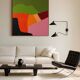 Abstract coloured landscape 80x80cm signed