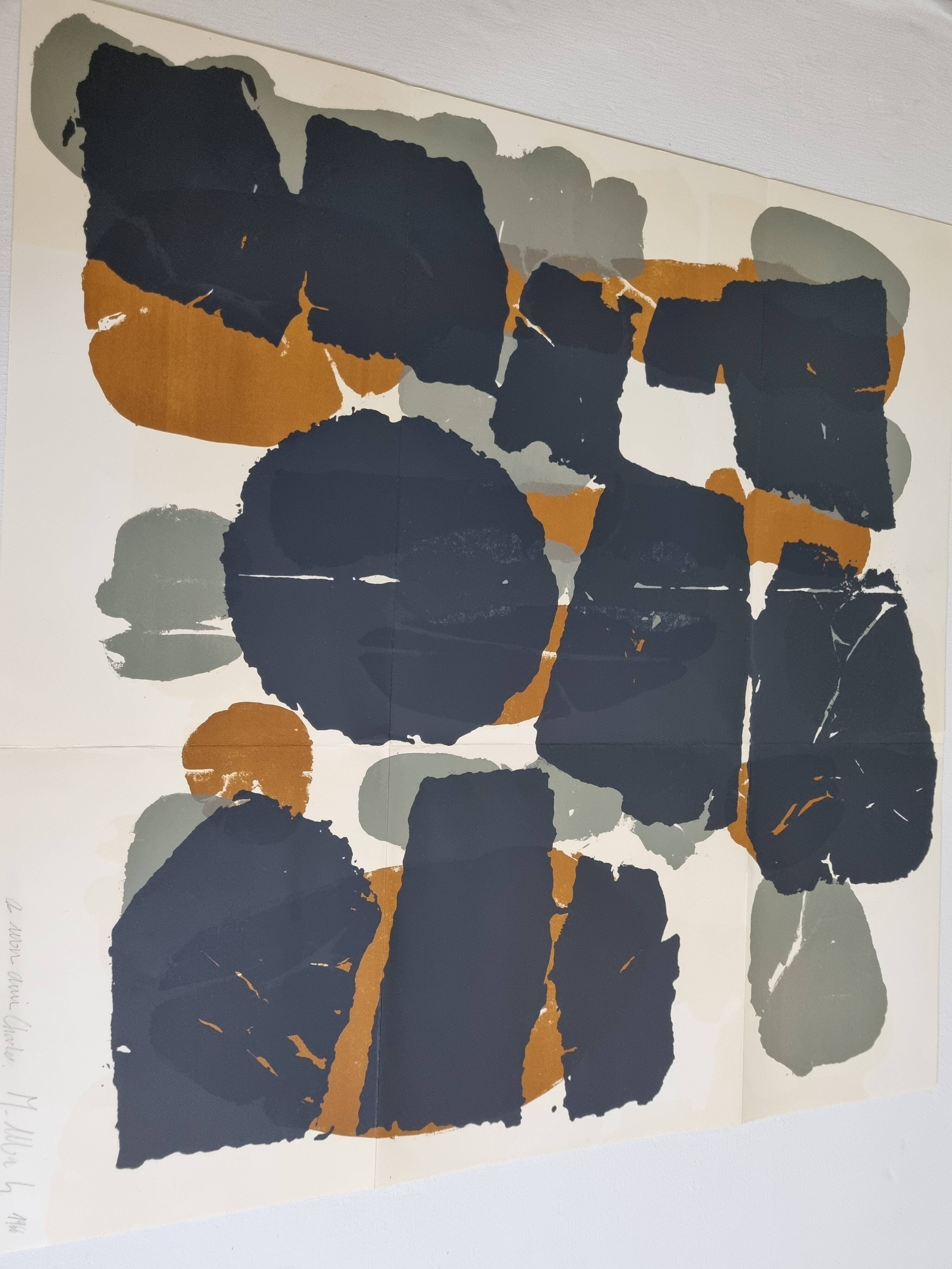 Lithographic poster after Roaul Ubac, 1966, signed, 60 x 60 cm