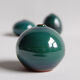 Suite of 3 green ceramics by Antonio Lampecco