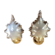 Pair of wall lamps iridescent glass shape of shells support brass XXth century