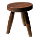 Brown solid wood stool flat circular seat