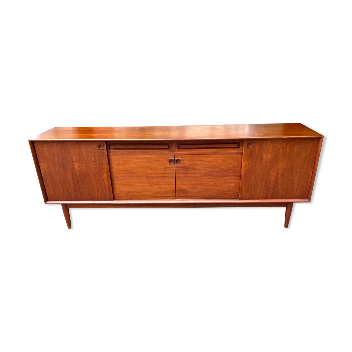 Teak design sideboard by Edvard Valentinsen, published by Samcom. 1960 Denmark.