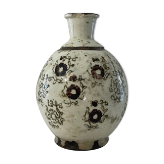 Vase Perse Sürahi en pâte siliceuse à décor peint en brun très ancien