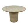 Round travertine coffee table