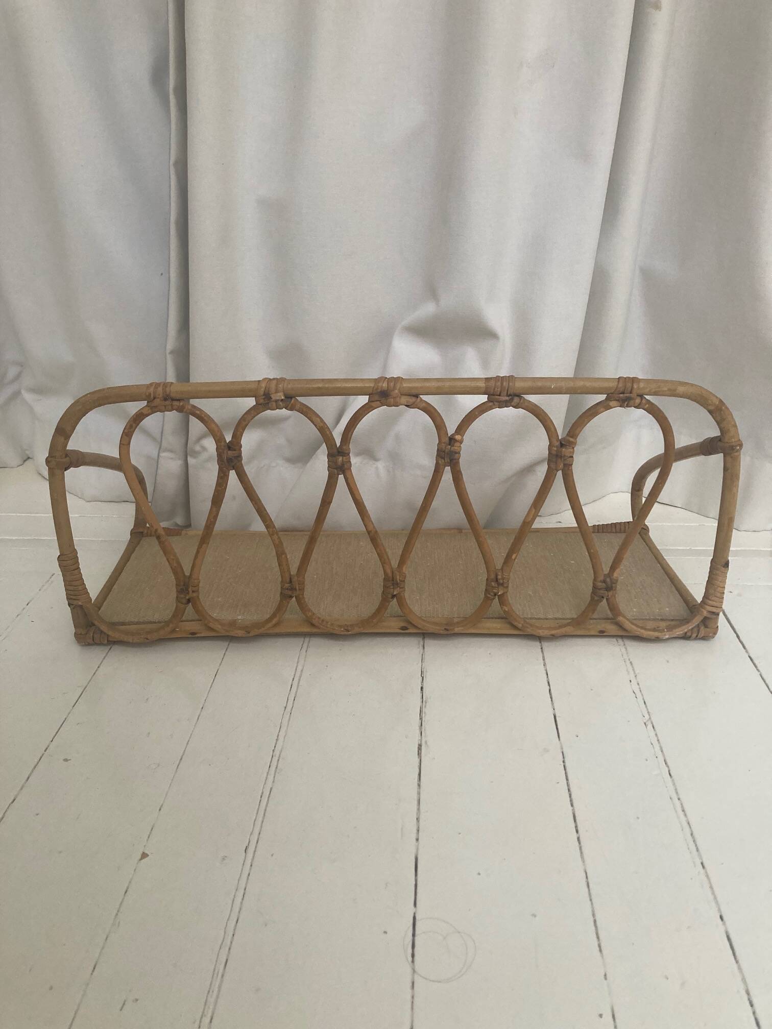 Vintage rattan shelf by Louis Sognot in the 60s Bookshelf