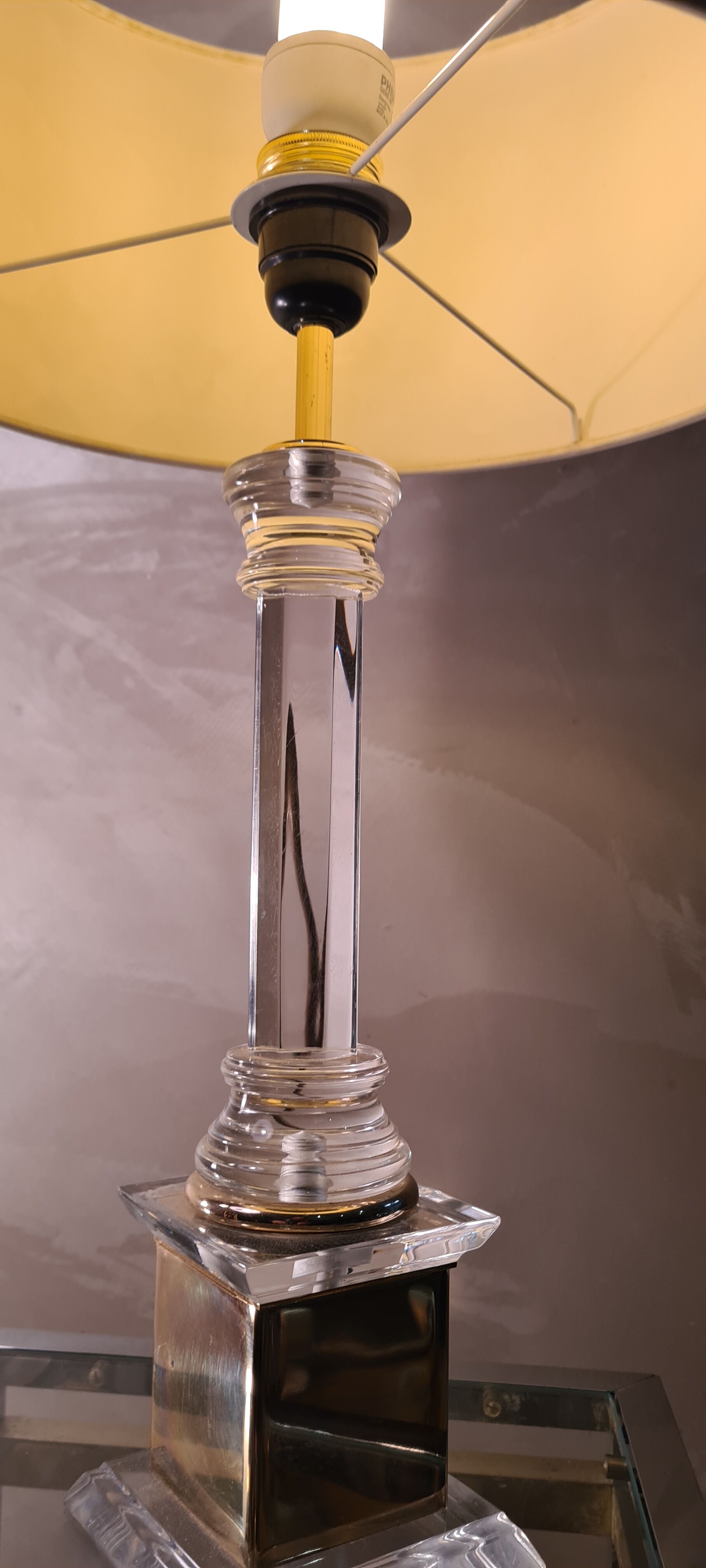 Living room lamp plexi and brass italian desing and deluxe lampshade 58x35