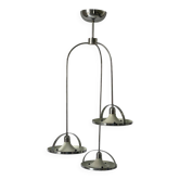 Suspension à triple abat-jour moderne du milieu du siècle par Reggiani, années 1960, Italie