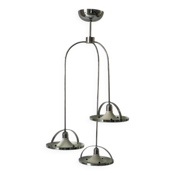 Mid-century modern triple shade ceiling light by Reggiani, 1960s, Italy.
