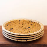 Set of 4 pyrite stoneware plates