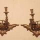 Paire de appliques murales antiques en bois doré du 19ème siècle.