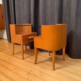 A pair of bedside tables by Axel Larsson, Bodafors, Sweden, 1940s.