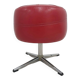 Pouf with storage function, red vinyl, chrome, Germany, 1960s