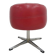 Pouf with storage function, red vinyl, chrome, Germany, 1960s