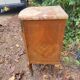 Antique side table in marquetry wood with a marble top – late 11th century