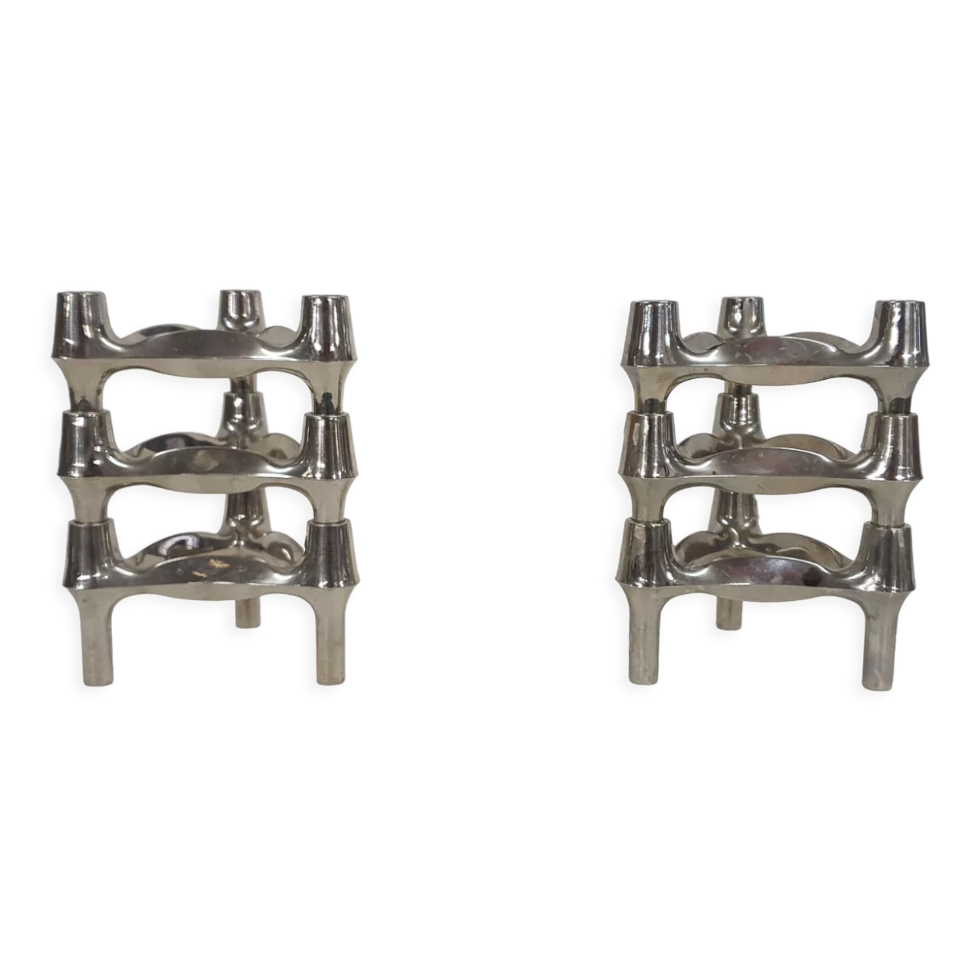 Set of six Ceasar Stoffi and Fritz Nagel for Quist candle holders, Germany 1950's