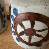 Set of two Japanese grand feu stoneware pots