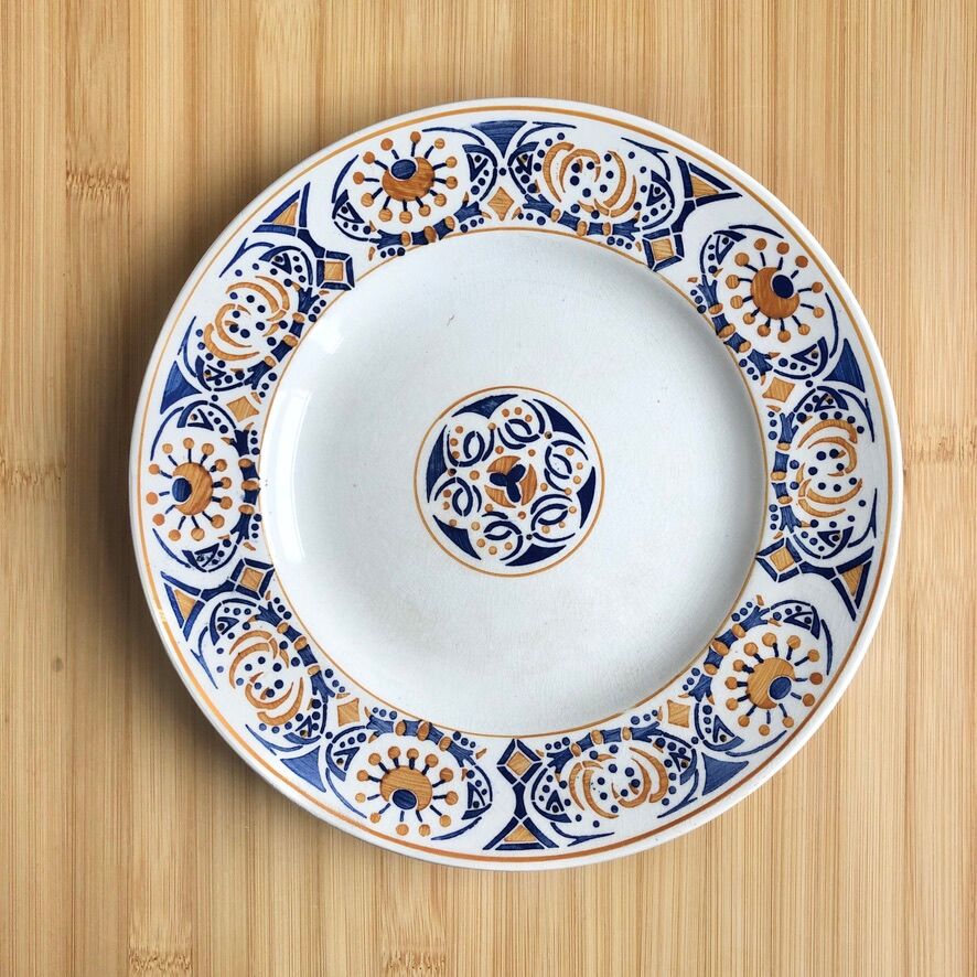 Plate on foot / Compotier iron earth 1930