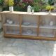Raw wood craft furniture, pearl gray interior.