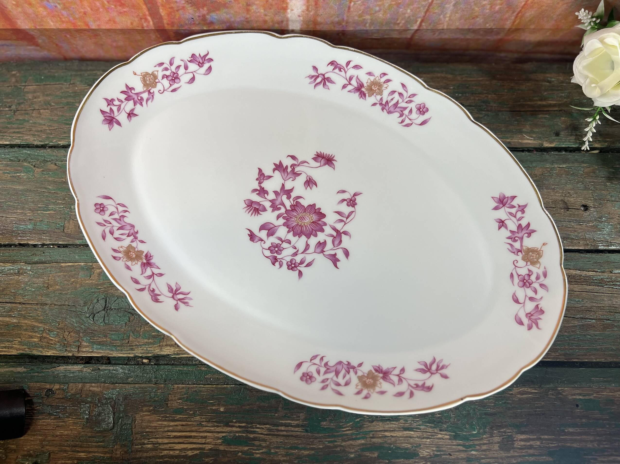 Limoges Bernardaud oval porcelain dish for Christofle