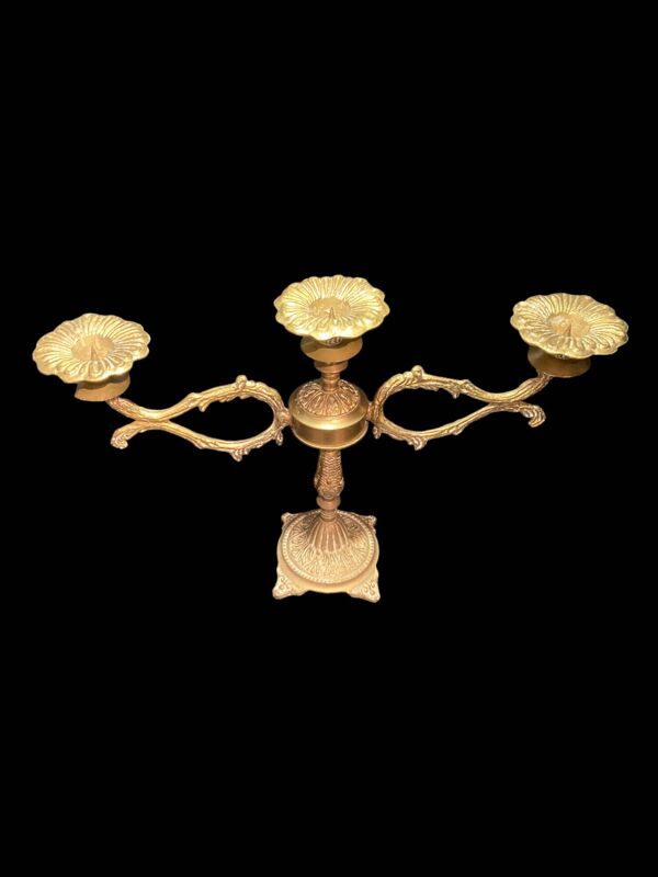 Chandelier en métal à 3 bougeoirs