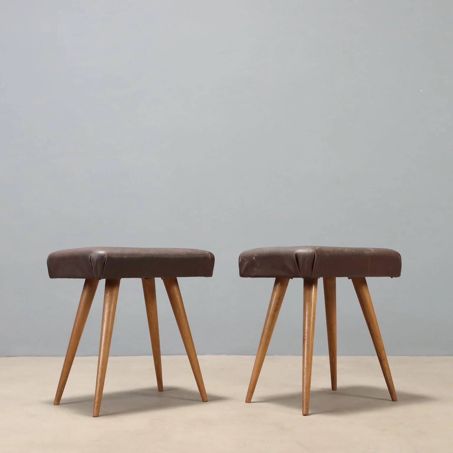Pair of vintage stools from the 1950s.