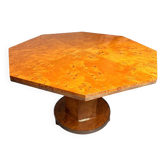 Octagonal extendable dining table Mario Sabot in burl (1970s)