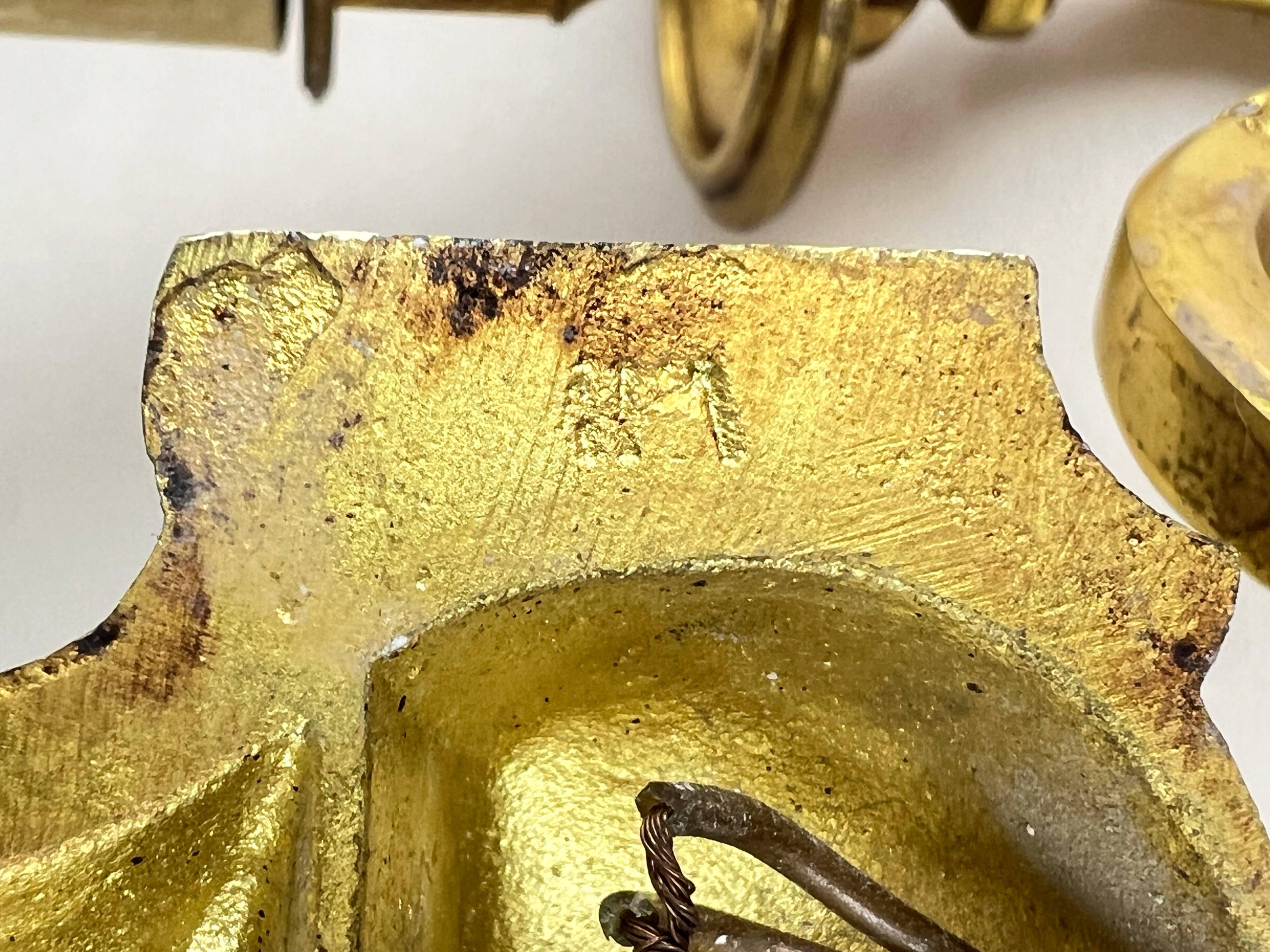 Pair of Wall Sconces - 2 Lights - Louis XVI Style - Gilt Bronze