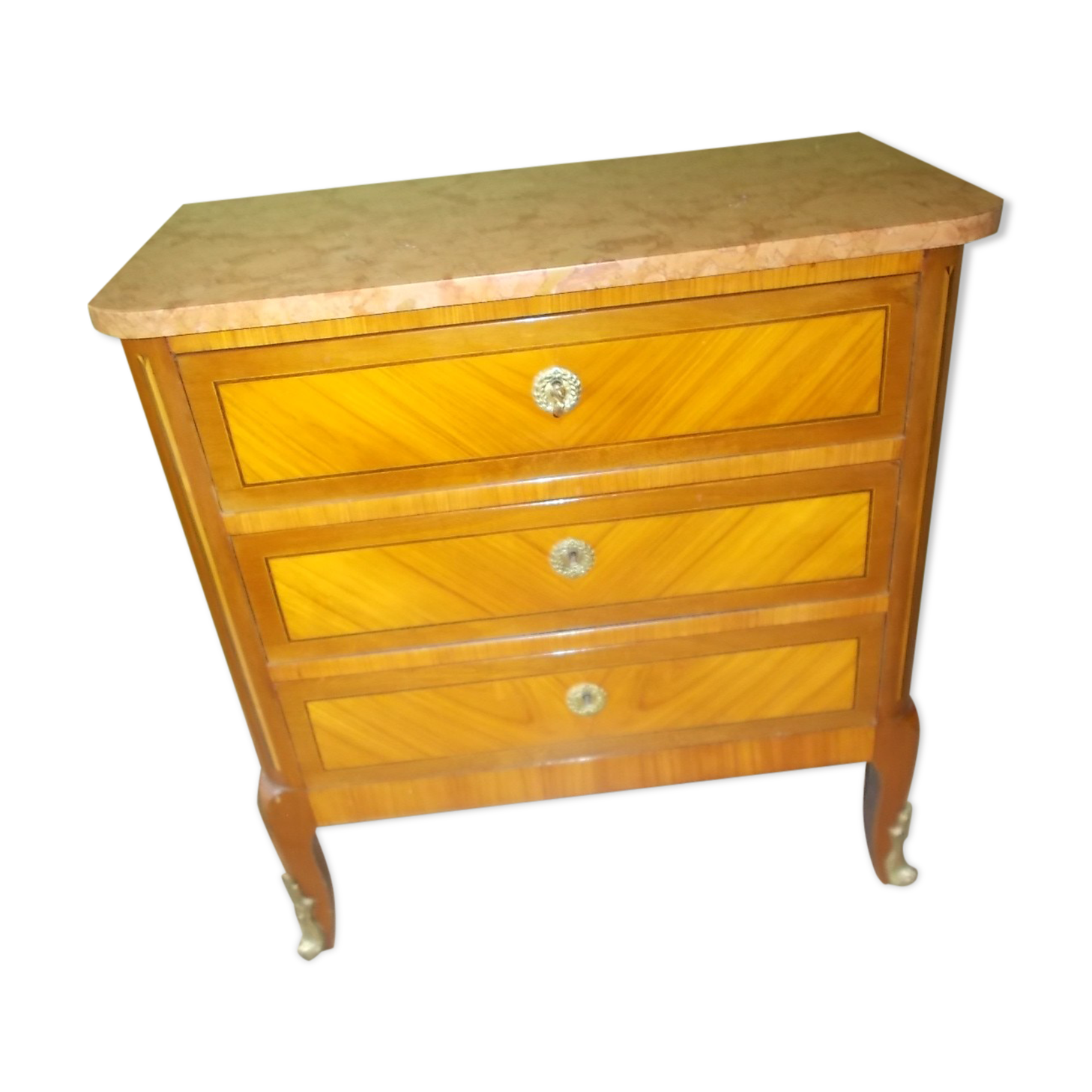 Louis XV style marquetry chest of drawers