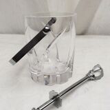 Crystal ice bucket Sevres France with spoon dimension: height -12.5cm- diameter -9.5cm-