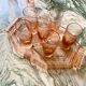 Vintage pink glass liquor service