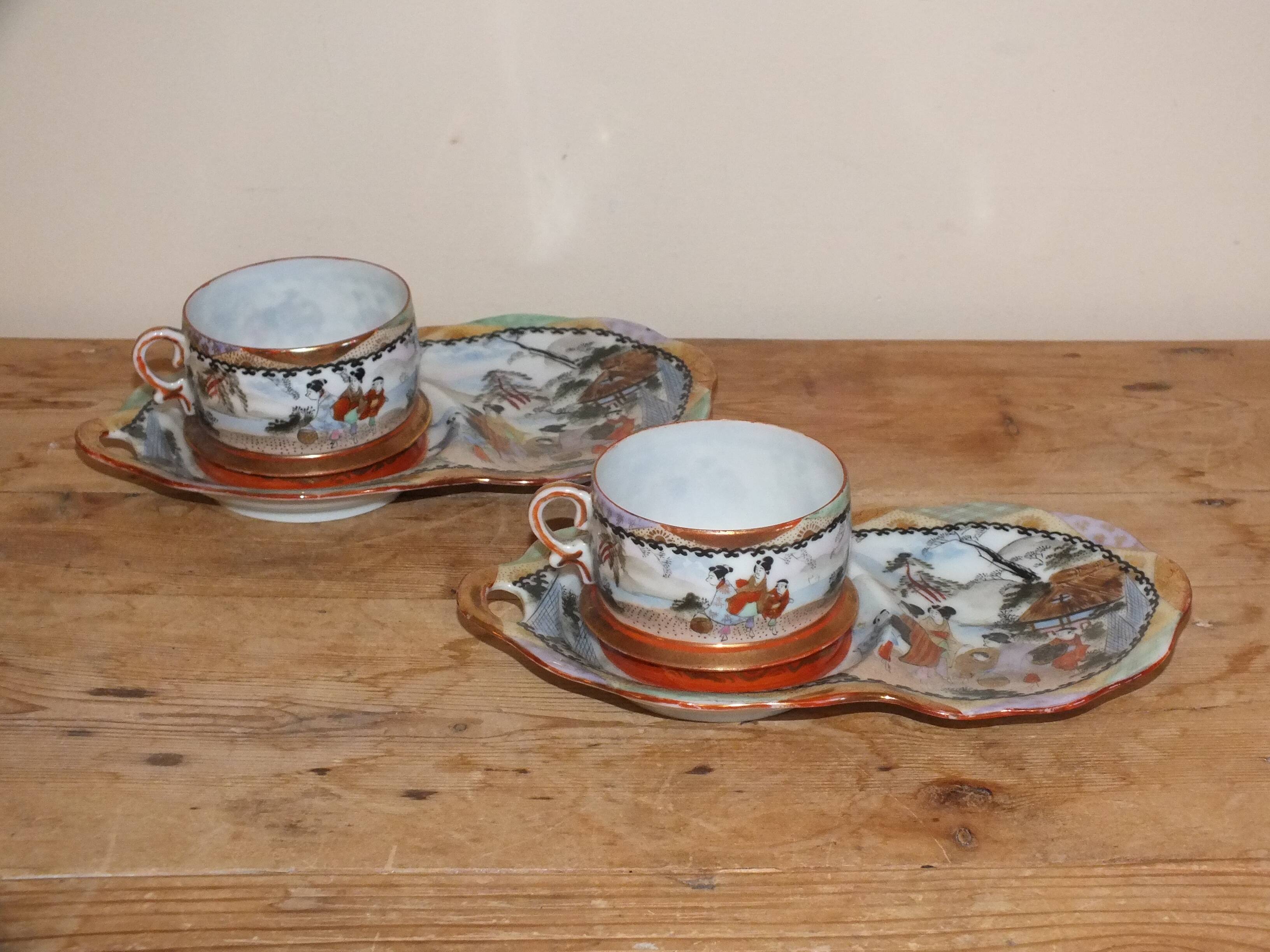 Duo of Japanese porcelain cups