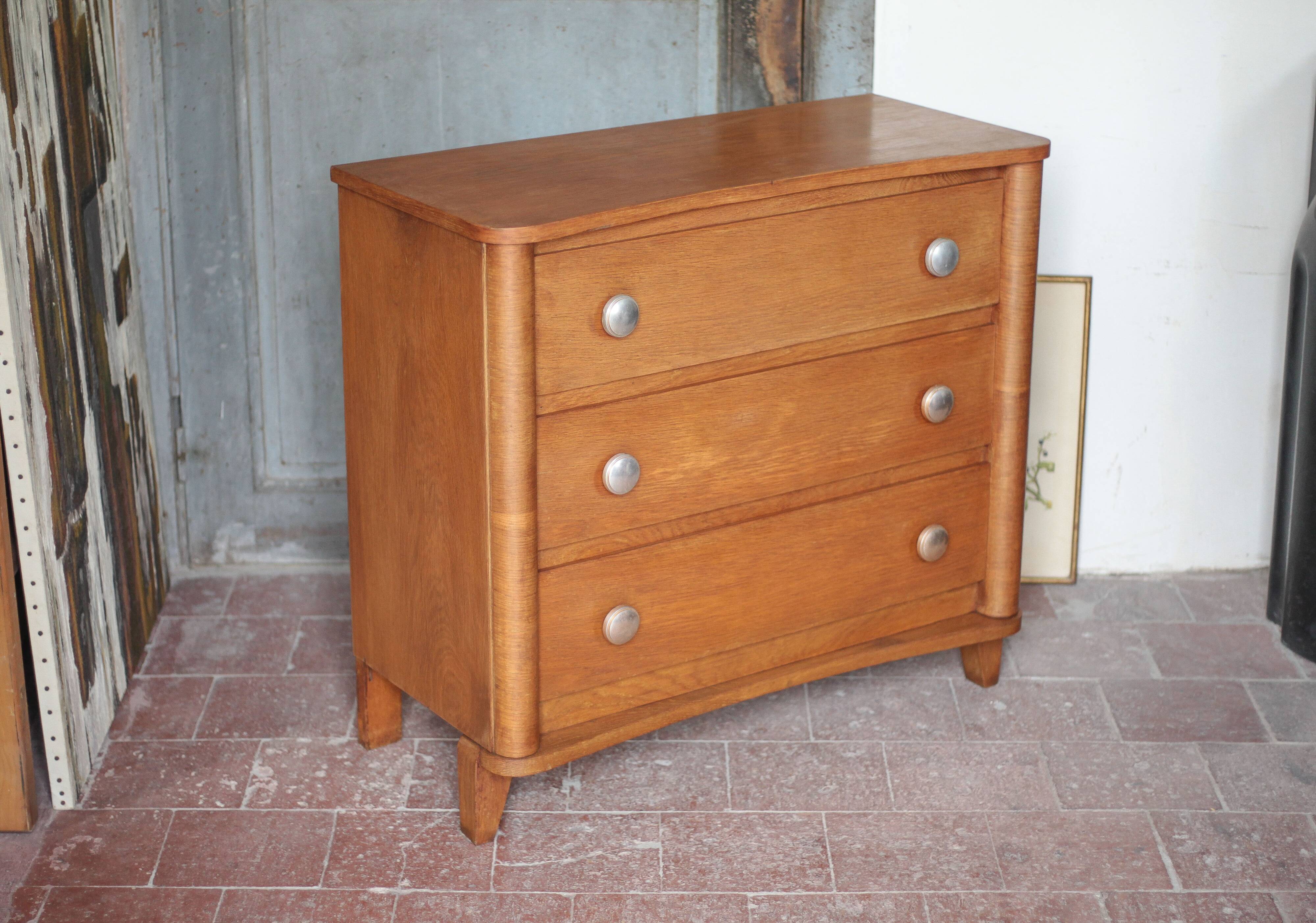 Wooden commode with 3 drawers, storage unit, antique, Art Deco