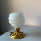 Old table lamp in brass and glass from Clichy