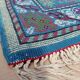 Tunisian carpet in turquoise wool and fuchsia 157x267cm