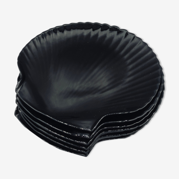Black 6 plates shell shape