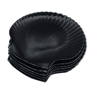 Black 6 plates shell shape