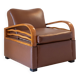 Fauteuil convertible Art Déco italien en éco-cuir marron.
