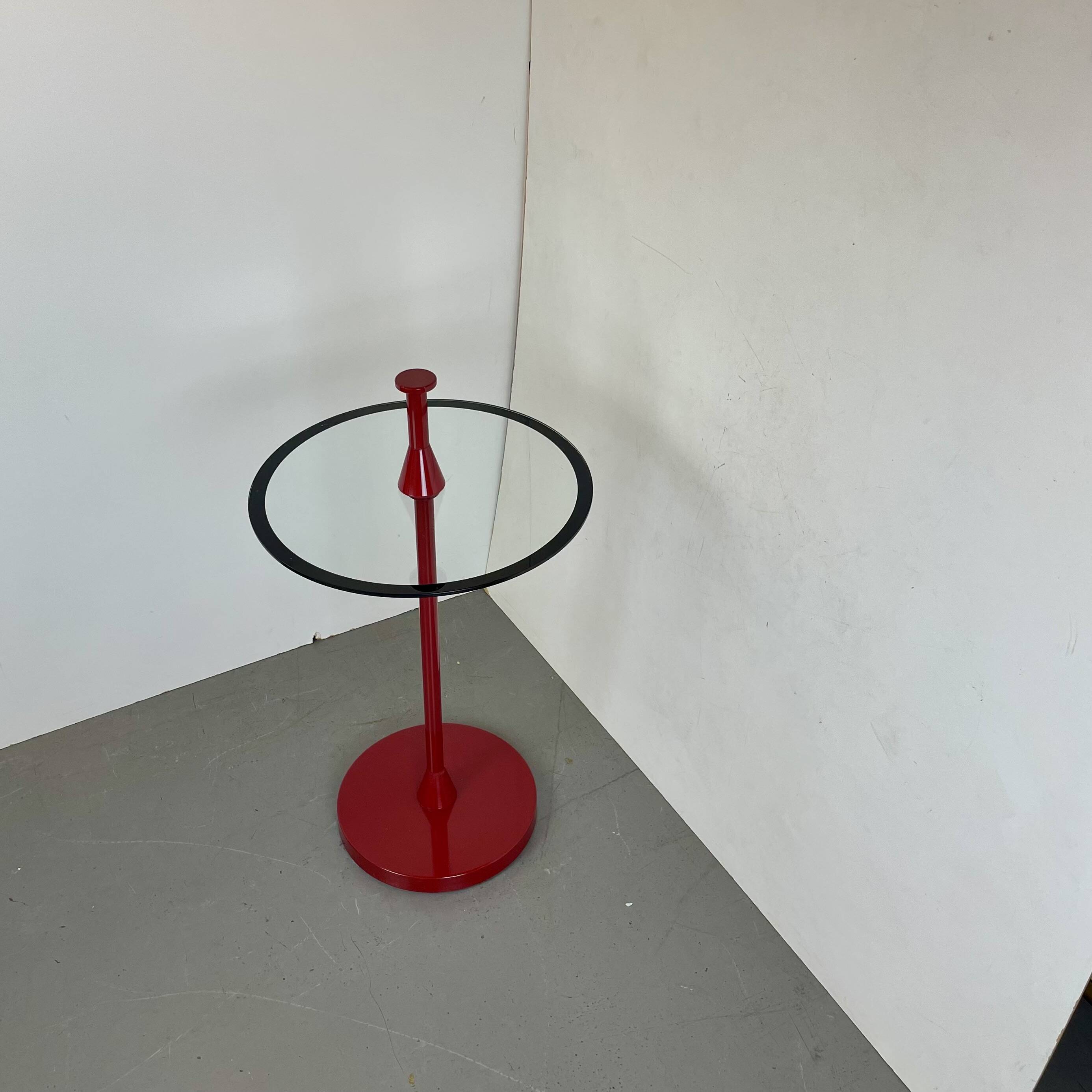 Postmodern Red Side Table, 1980s