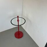 Postmodern Red Side Table, 1980s