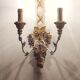 Polychrome beech wood sconces. Spain 1900