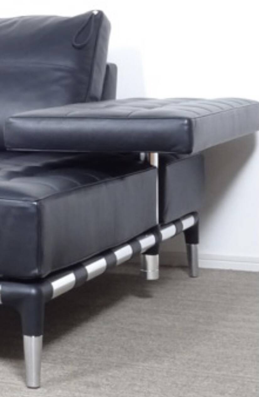 Cassina Privé 231 Lounge by Philippe Stark Luxury Black Leather Sofa