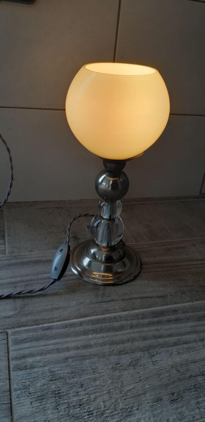 1930s glass lamp and opaline